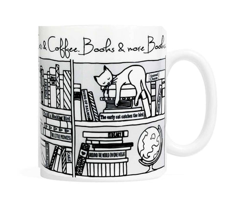 Cats, Coffee, Books and More Books - Coffee or Tea Mug