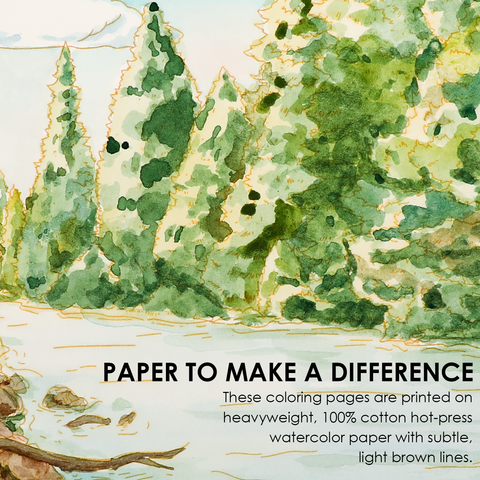 Forest-Themed Watercolor Coloring Club Box