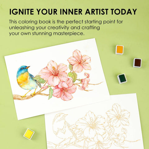 Floral-Themed Watercolor Coloring Club Box