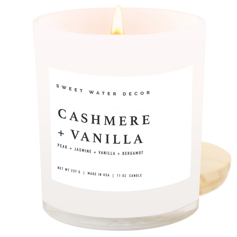 Cashmere and Vanilla 11 oz Soy Candle - Home Decor & Gifts