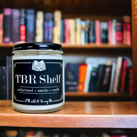 TBR Shelf 9oz Candle Cedarwood + Amber + Smoke