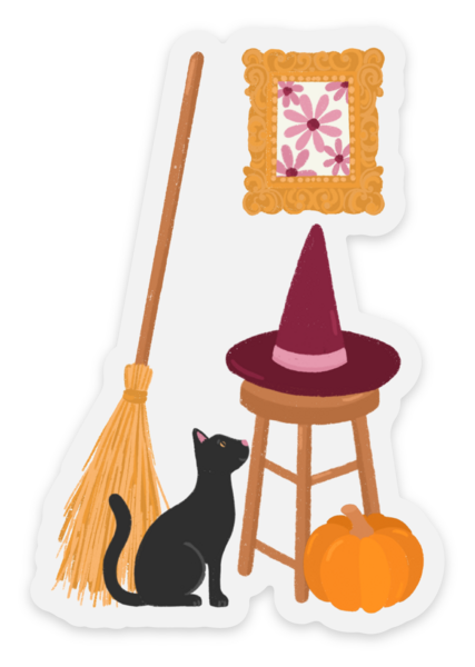 Clear Witchs Entry Way Sticker 3.1x2.25in | Fall & Halloween