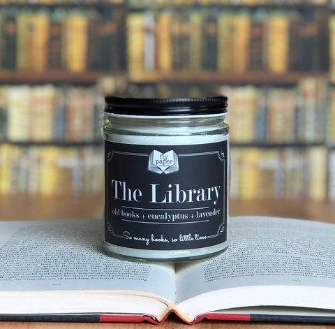 The Library 9oz Candle Old Books + Eucalyptus + Lavender
