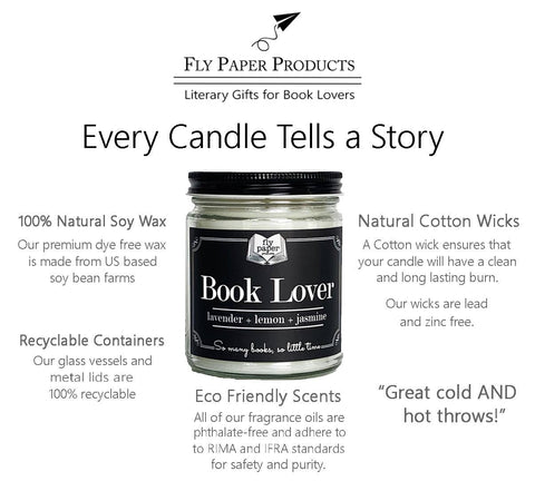 Old Books Scented 9oz Candle Sandalwood + Musk + Patchouli