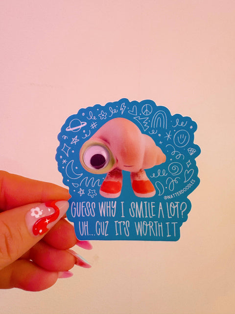 Marcel the Shell with Shoes On Smile A Lot Vinyl Sticker