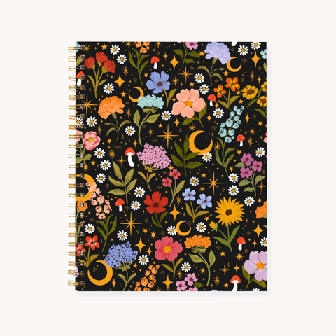 Celestial Garden 7x9 Hardcover Spiral Notebook