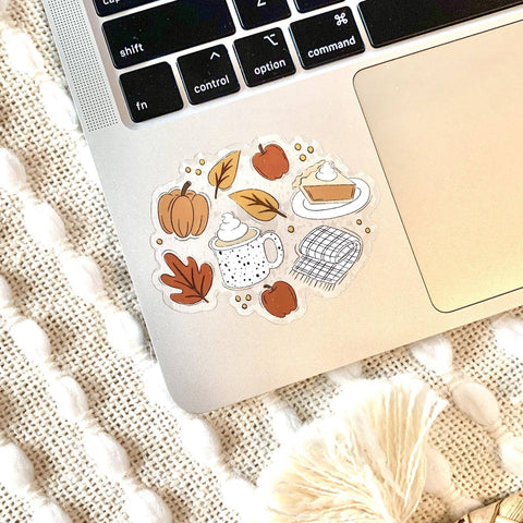 Clear Fall Favorites 3x3 in. Sticker | Fall & Halloween