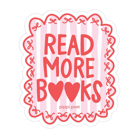 Read More Books Bows & Hearts Decal Sticker