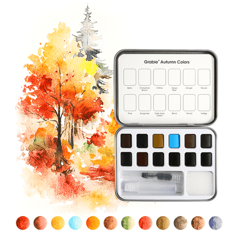 Autumn-Themed Watercolor Coloring Club Box