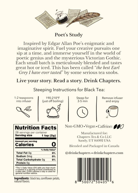 Poet's Study (Classic Bergamot Earl Grey Tea) 2oz