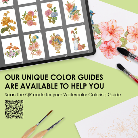 Floral-Themed Watercolor Coloring Club Box