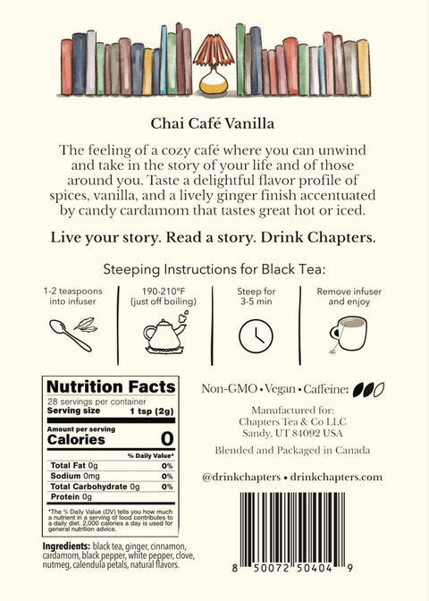 Chai Café Vanilla (Creamy Vanilla Chai Black Tea) 2oz