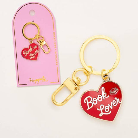Book Lover Heart Bag Charm | Book Keychain | Literary Gifts