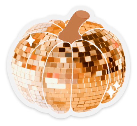 Clear Disco Ball Pumpkin Sticker, 2.9x2.9 in. | Fall