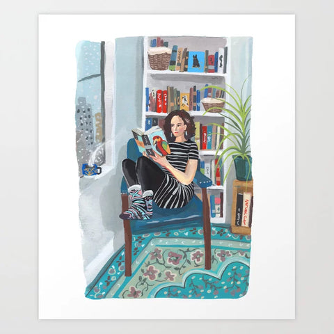 Shelfie Selfie Art Print 8" x 9"